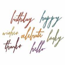 Tim Holtz Sizzix Thinlits Dies - Handwritten Celebrate 660215