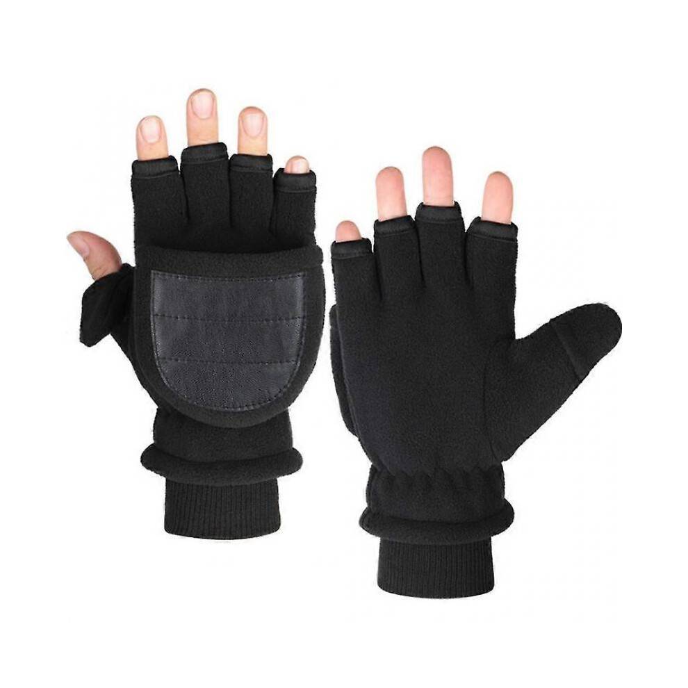 (Black) Heated Gloves Fingerless usb Fingerless Gloves Thermal Glove Half Finger Gloves