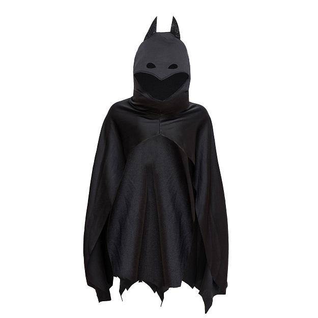 Fladdermusuppsättning: Huvbeklädd kappa och mask black