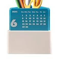 2025 Desk Calendar, Small Monthly Desktop Calendar, Desk Organizer Tabletop, Shelf Display Compact Calendar, Pen Holder Desk, Easy To Use, Portable for Office Home