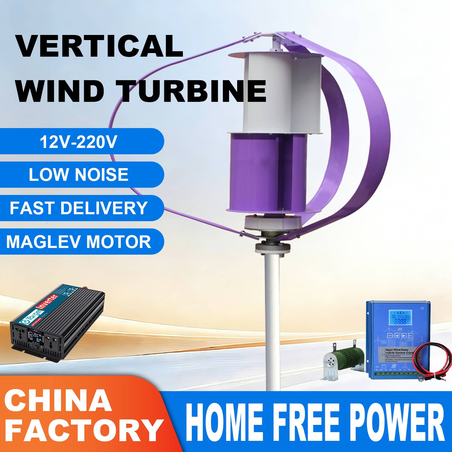Europe Warehouse 10KW 15KW Wind Power Generator 3 Phase AC 20000W 12V 24V 48V 220V Wind Turbine System With MPPT Controller