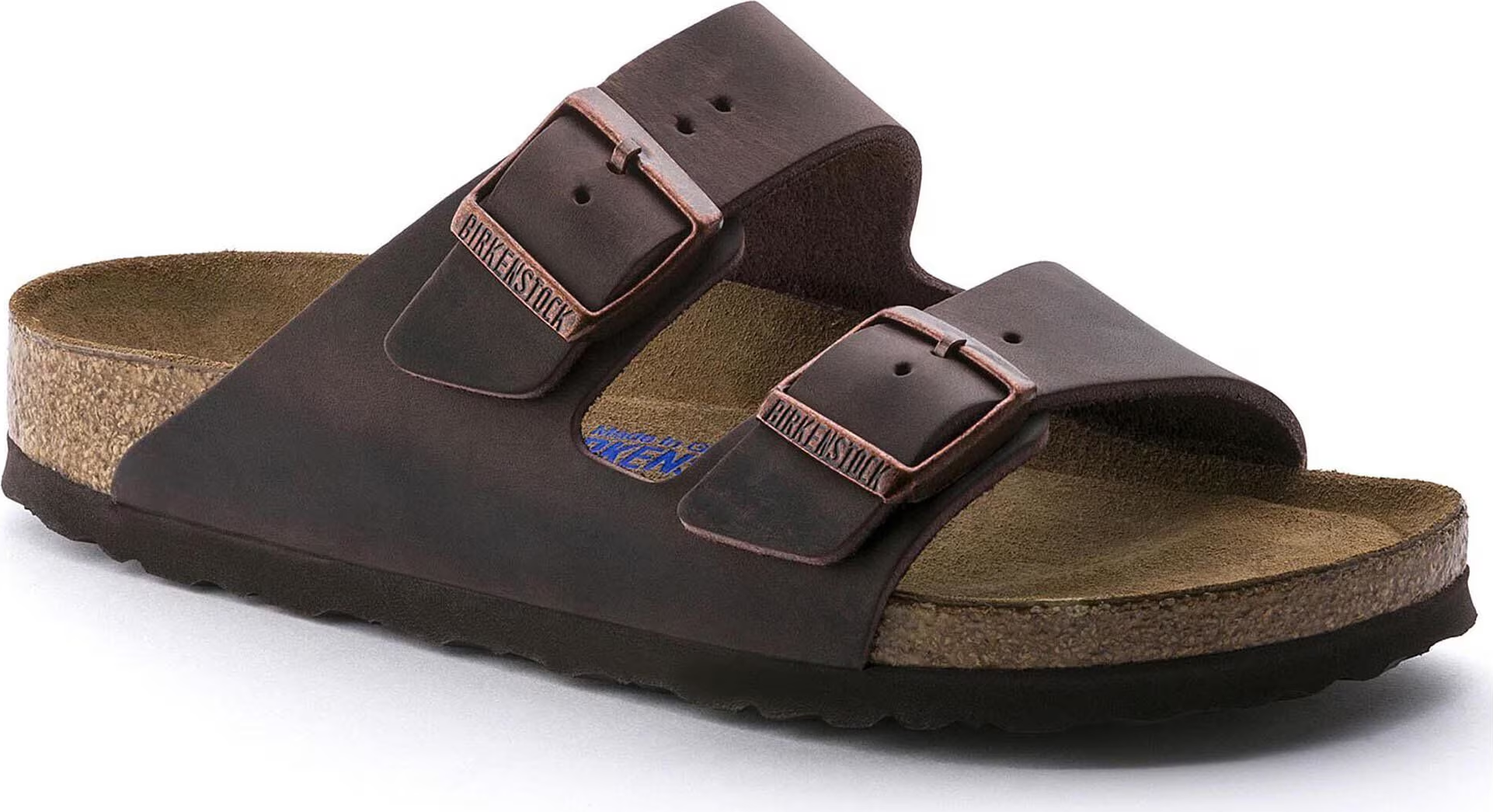 Birkenstock Arizona Oiled Nubuck Leather Soft Footbed Narrow Habana, 41
