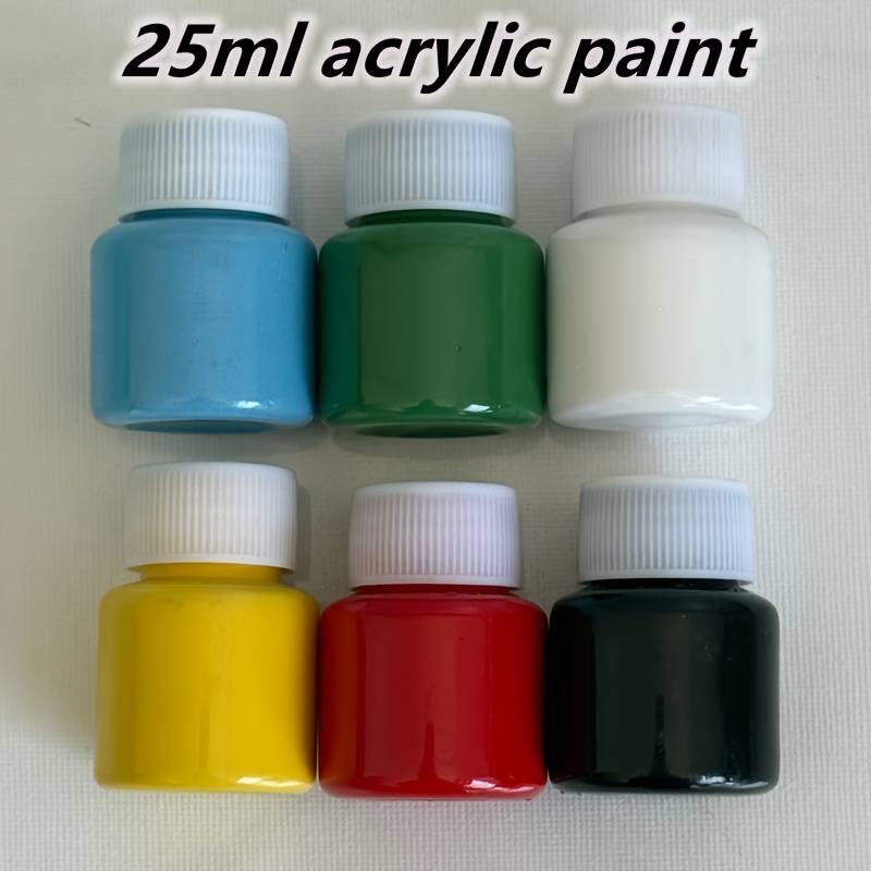 Acrylic Paint 6-color Set | Non-toxic, Waterproof, Fine Texture, Vibrant Colors, Aluminum Foil Sealed Bottles | Ideal For Plaster Crafts, Painting, Wall Painting, Professional Art Use