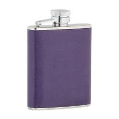 The Sgian Dubh Company 3oz Ladies Purple Leather Stainless Steel Flask