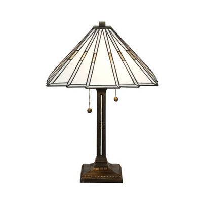 Tiffany från Nostalgia Prisma vit bordslampa