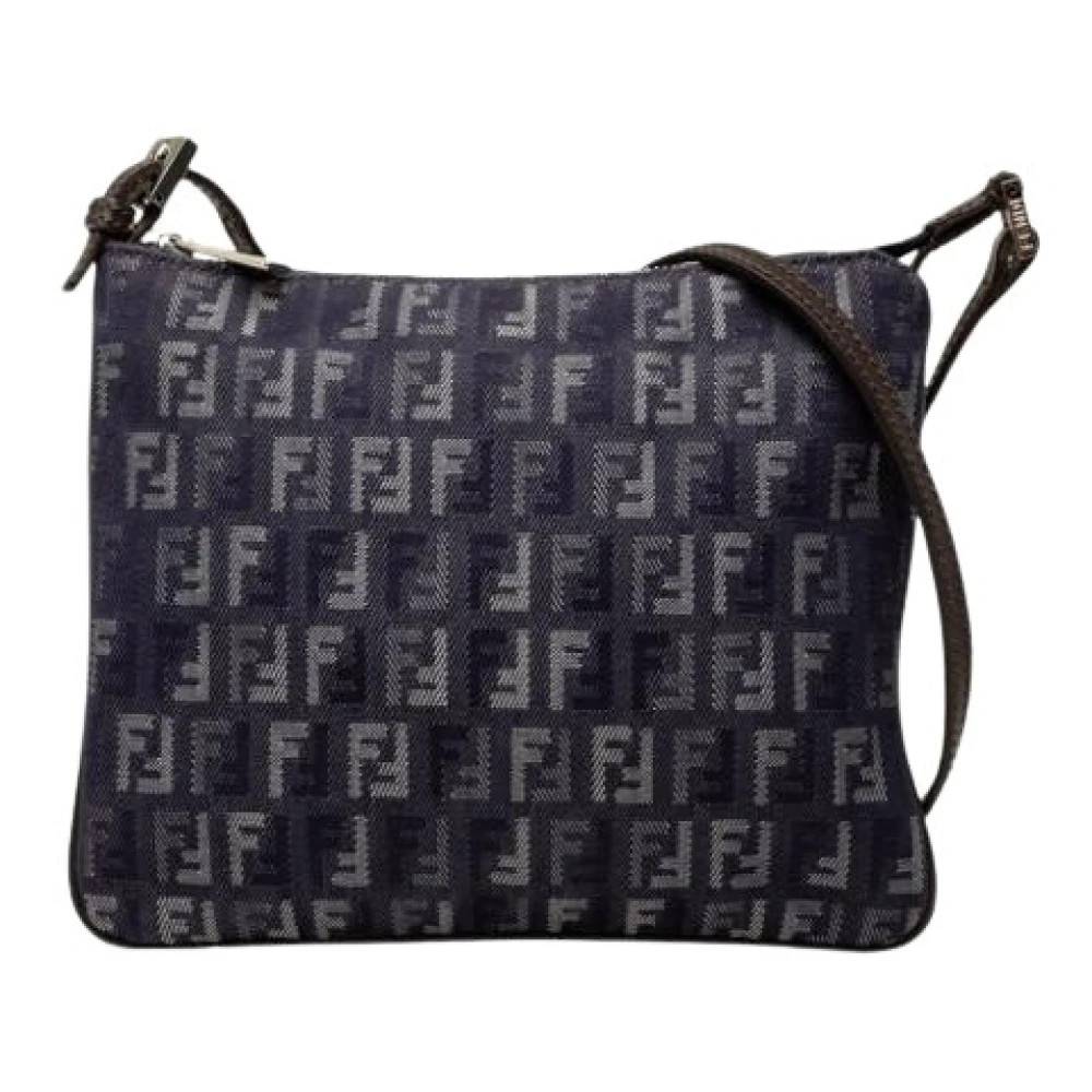 Fendi Vintage Pre-owned Denim Crossbody Bag - Vintage - Dame - Blå - ONE SIZE - Denim