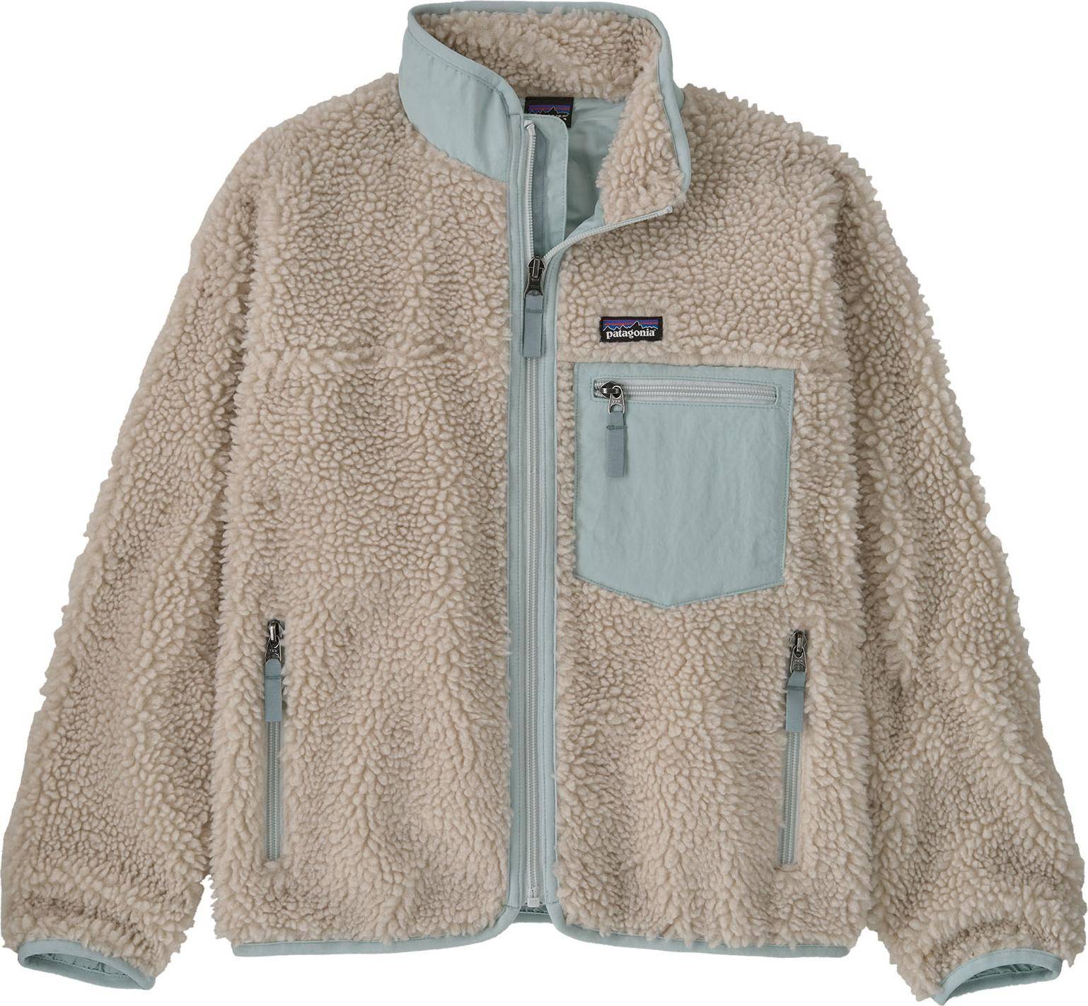 Patagonia Kids' Classic Retro-X Fleece Jacket Natural W/Virtually Blue, XL