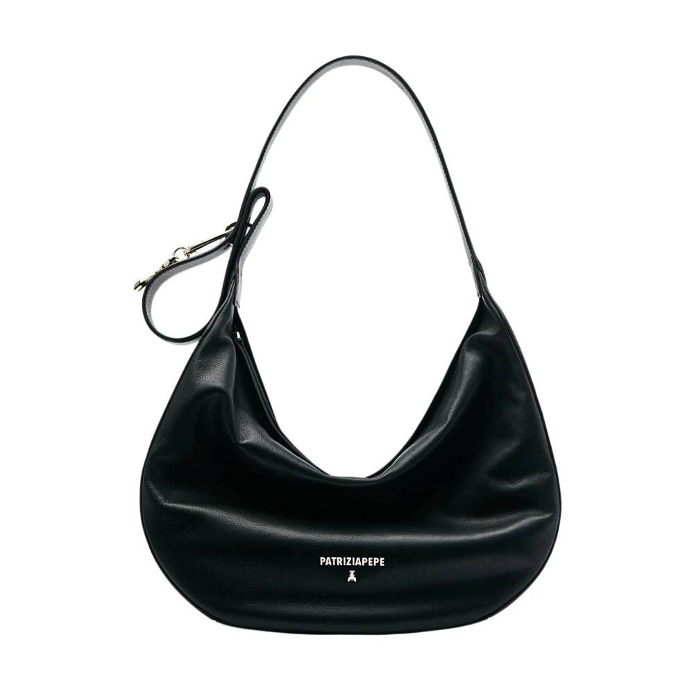 Patrizia Pepe New Moon Hobo Bag - Tasker - Dame - Sort - ONE SIZE - Uld