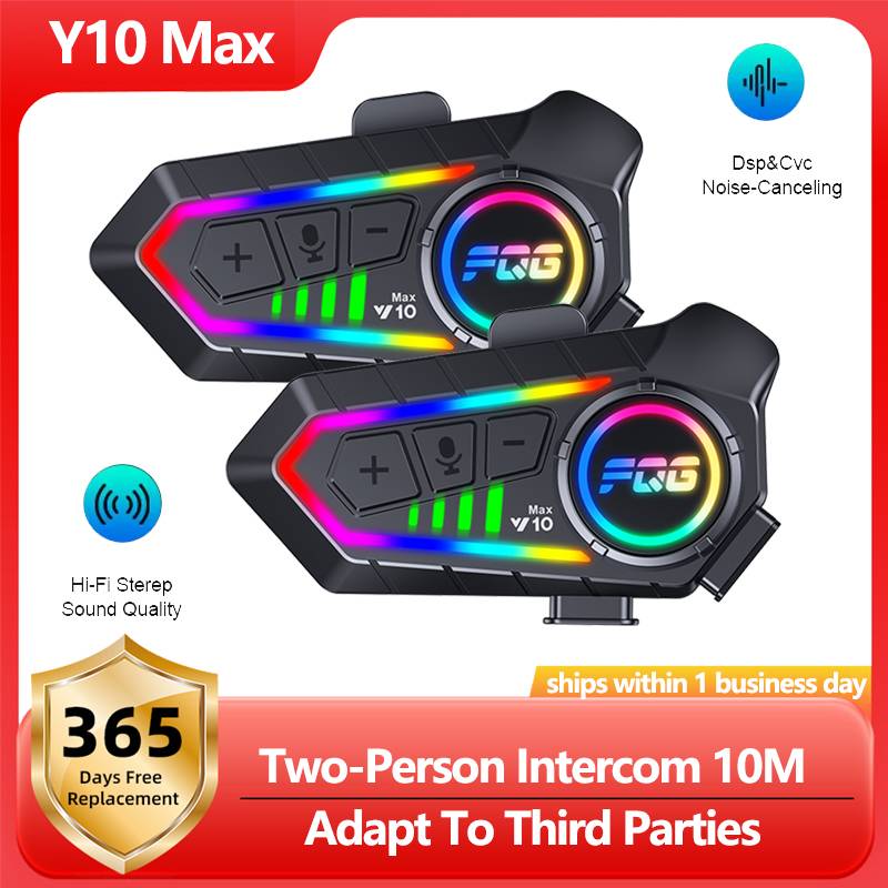 Y10 Max  Motorcycle Helmet  Bluetooth 6.0 Intercom  CVC+DSP Dual Intelligent Noise ReductionInter Comunicador