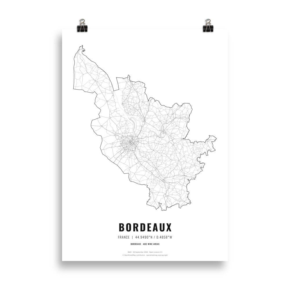 The Bordeaux Wine Map Poster (50x70 cm)