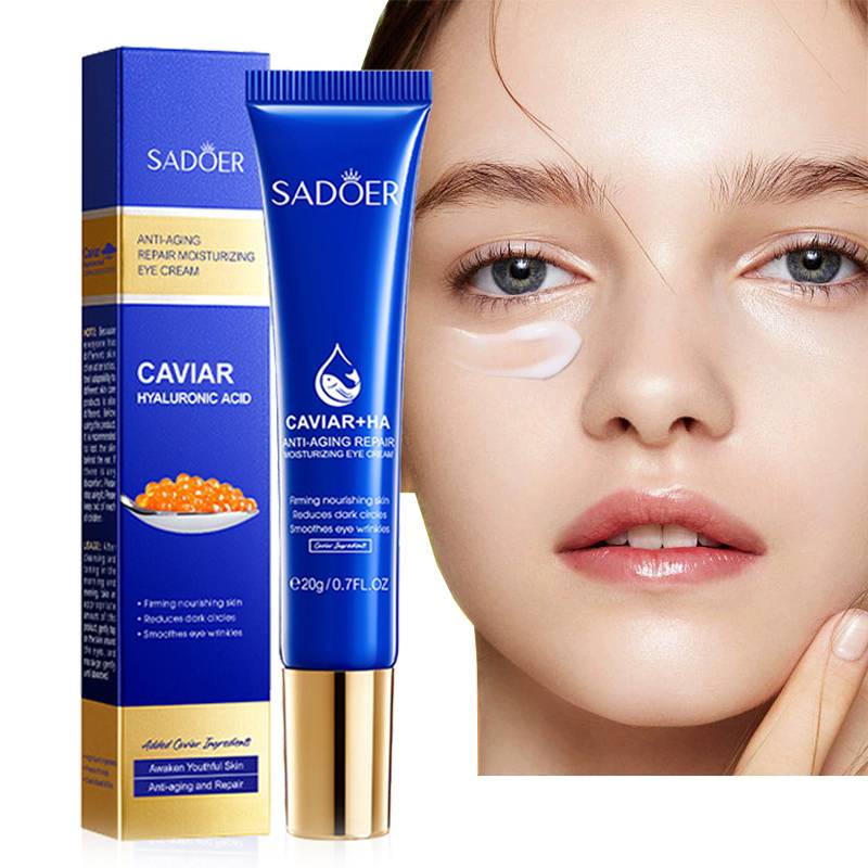 1/2/3pcs SADOER Caviar Hyaluronic Acid Eye Cream Anti Dark Circles Removal Eyes Bags anti-aging Moisturizing Eyes Skin Care
