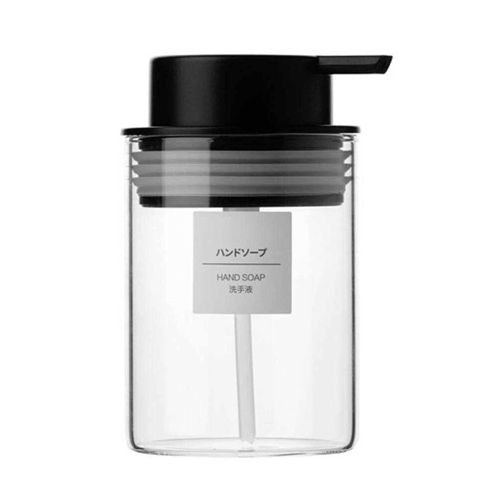 Tyk sæbedispenser i glas til køkkenvask, klare håndvæskeflasker med premium badeværelsestilbehørsdesign, genanvendelig væskedispenser til