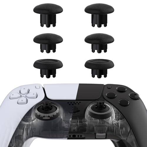 eXtremeRate EDGE Stil Thumbsticks för ps5 för ps4 Kontroller, Anpassade Utbytbara Analoga Stickor Joystick Tillbehör för ps5 Kontroller - Svart
