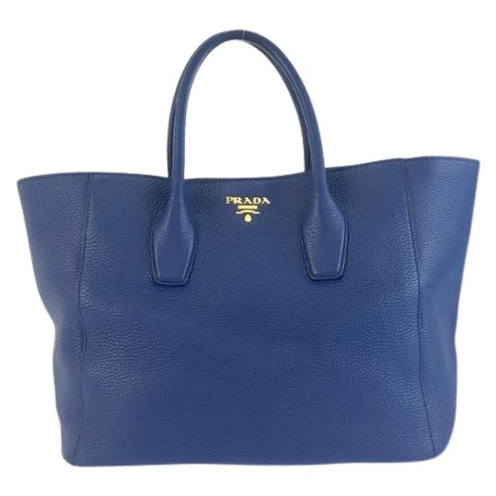 Prada Vintage Pre-owned Laeder prada-tasker - Vintage - Dame - Blå - ONE SIZE -