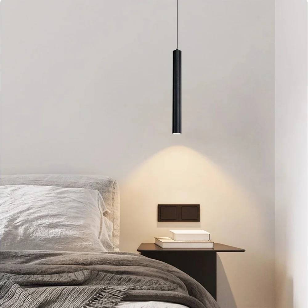 Modern Nordic Led Pendant Lamp Double Head Pendant Light Dining Room 2m Hanging Lamp Pipe Decora Cylinder Pipe Line Chandelier