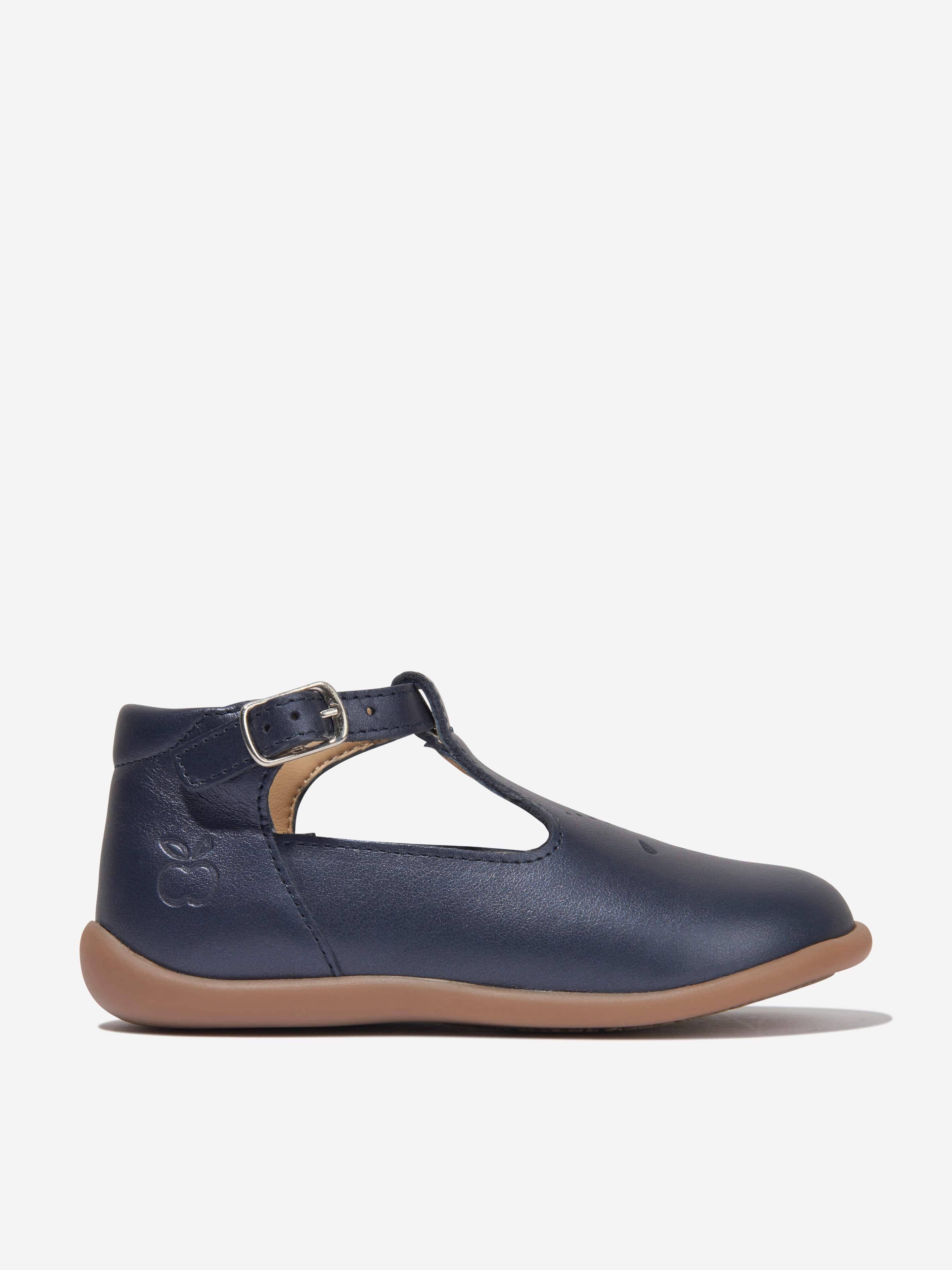 Pom D'Api Baby Boys Leather Stand-Up Salome Booties in Navy - Navy / EU 24 UK 7 (EU 24 UK 7)