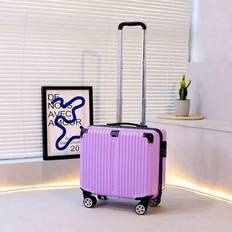 New Premium 18-Inch Lockable Carry-On Trolley Luggage, Fashionable Mini Suitcase, Spacious, Suitable For Men & Women - Purple - 18 inch