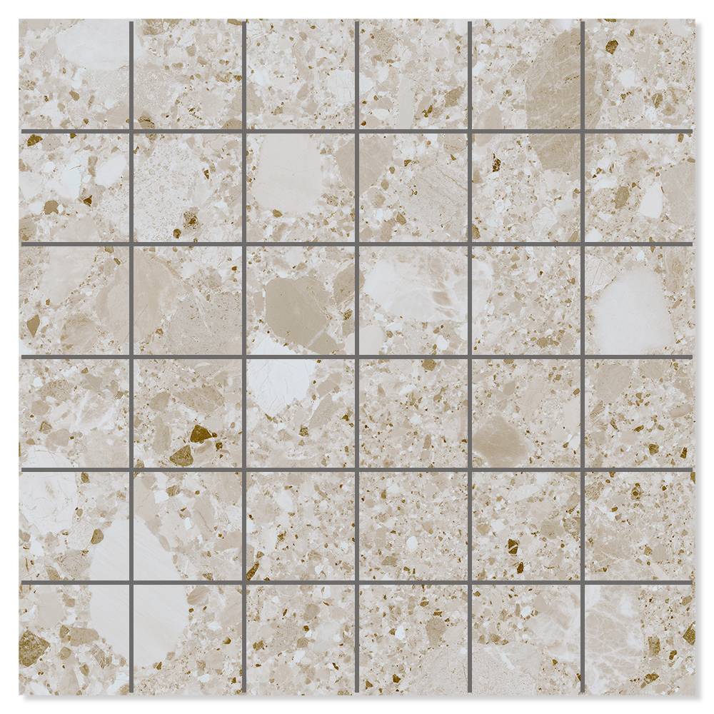 Mosaik Klinker Terrazzo Premio Beige Matt 30x30 (5x5) cm