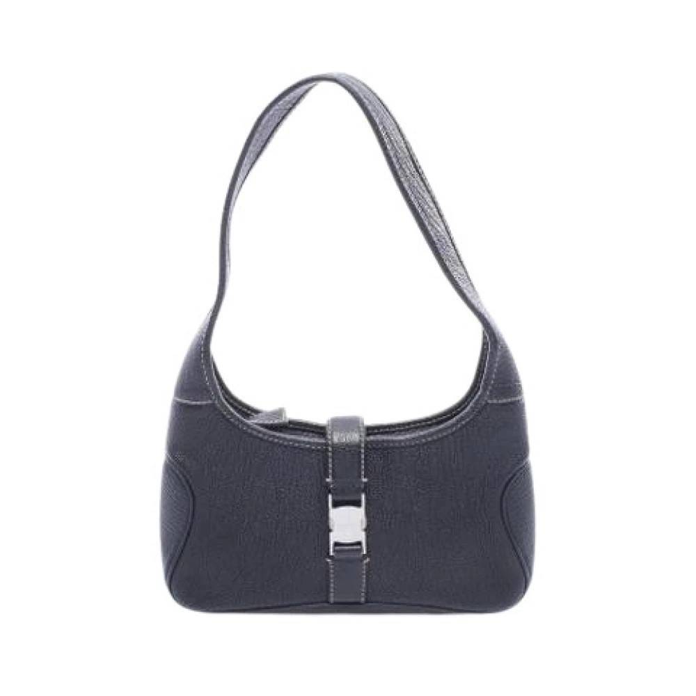 Salvatore Ferragamo Pre-owned Pre-owned Læder Skuldertaske - Vintage - Dame - Sort - ONE SIZE - Uld