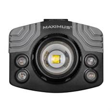 MAXIMUS Pandelampe 400 lumen med fokuslinse, flash funktion og rødt og blåt frontlys - Lygter > Pandelamper - Maximus - Spotshop