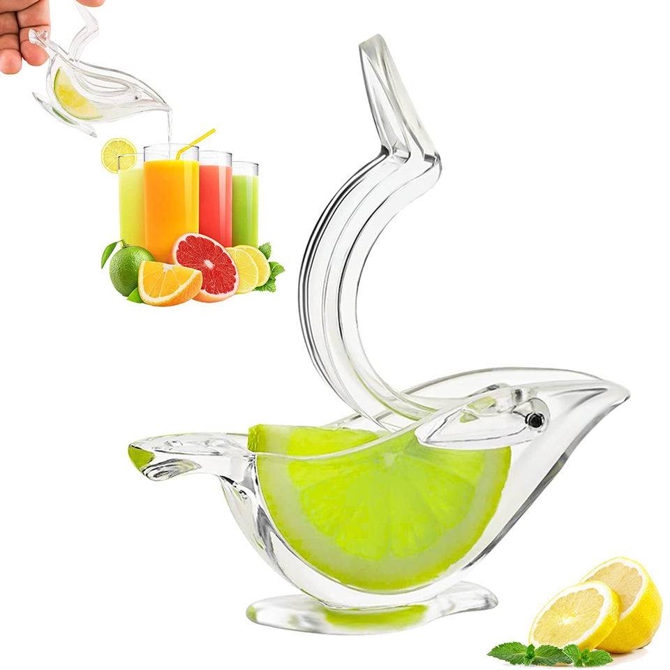 2023 Hot Sales Mini Manual Bird Shaped Lemon Squeezer Juicer Acrylic Lemon Squeezer Kitchen Portable Transparent Lemon Squeezer