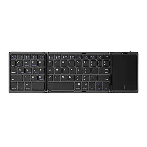 Trådlöst vikbart tangentbord 64 tangenter Bluetooth-kompatibelt tangentbord pekplatta knappsats uppladdningsbar för iOS Android Windows