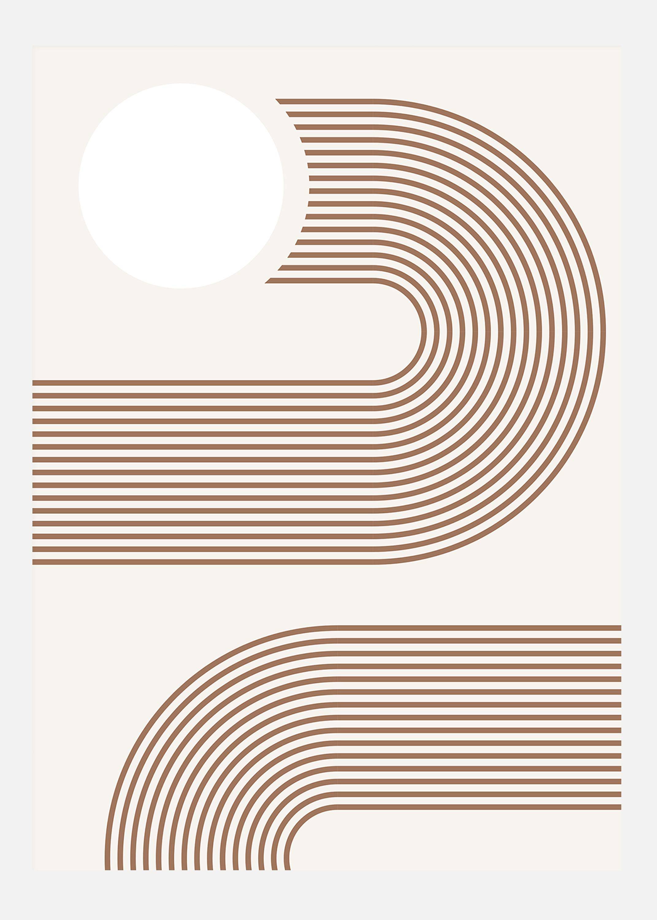 Beige Arc No.2 Canvastavla (100x140 cm)