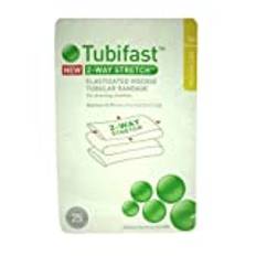 TUBIFAST Gul linje 10,75 cm x 1 m (ny) 2-vägs stretch-elastisk vision tubulär bandage för klädesförlängning gul linje 1 m – 10,75 cm x 1 m