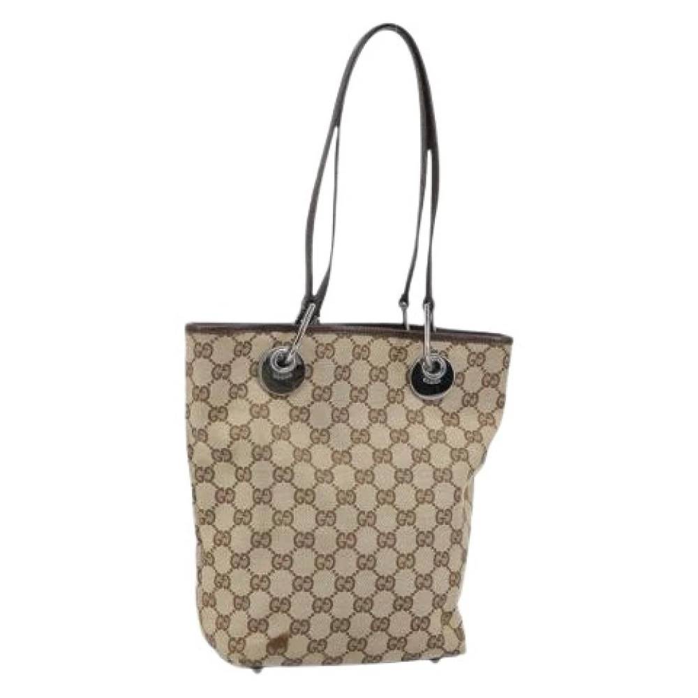 Gucci Vintage Pre-owned Canvas Skuldertaske - Vintage - Dame - Beige - ONE SIZE - Uld