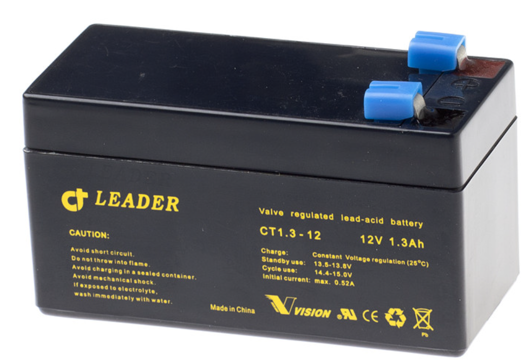 Leader CTG1.3-12 Blybatteri Leader 12V 97x43x48 mm, 1.3Ah