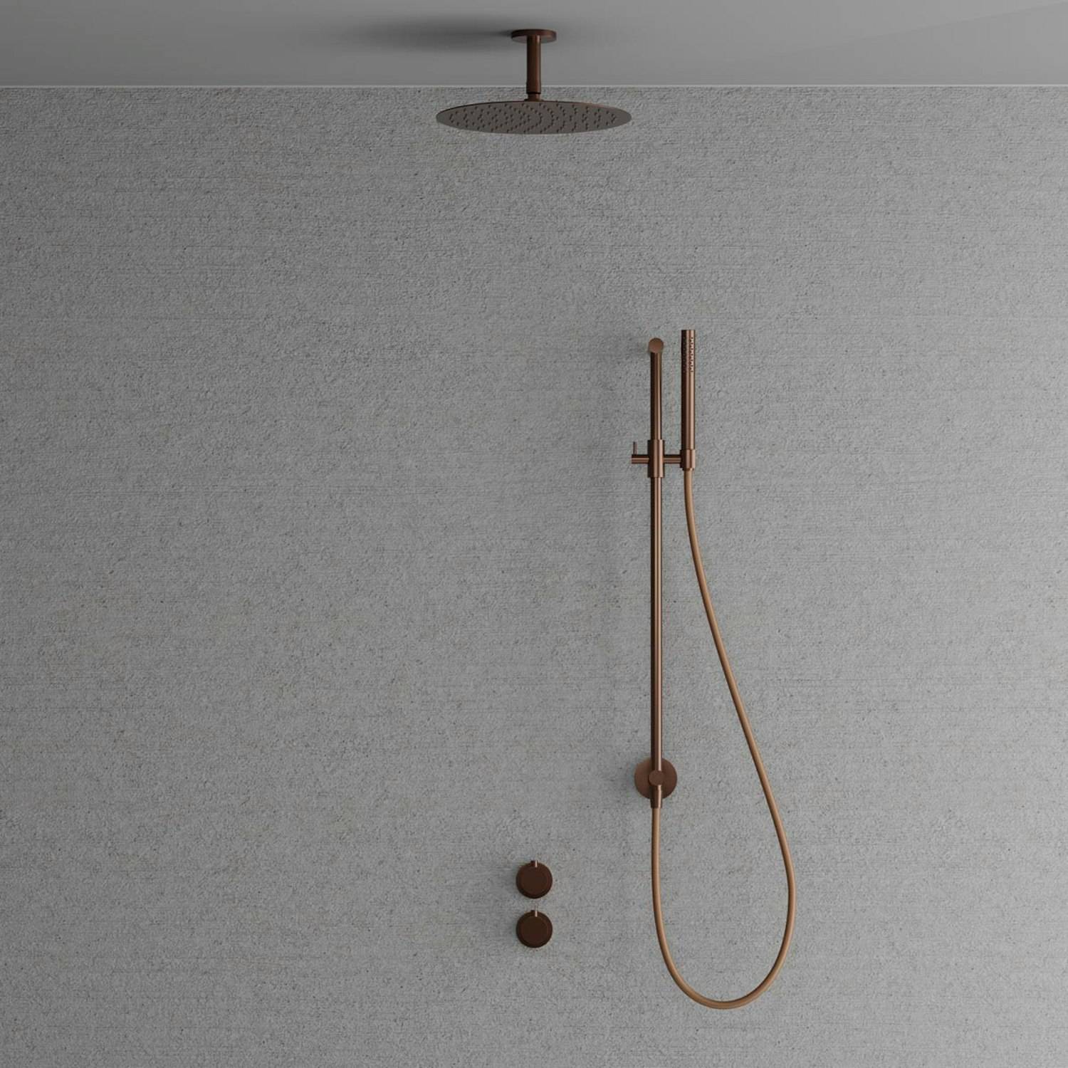 Takduschset Scandtap Steel Harmonized 5Y för Inbyggnad Amber