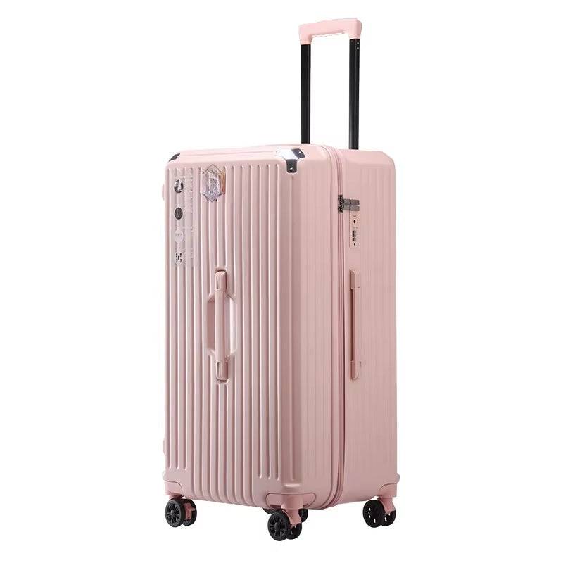 Resväska med kodlås, 360° roterande hjul - 70cm / Rosa