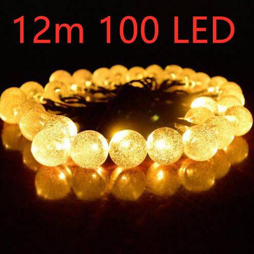 Crystal solar power of the led lamp string lights christmas lights solar garden outdoor decoration for christmas - Warm white / 12M 100 LED