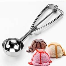 Glassskopa i rostfritt stål Fjäderhandtag Mos Potatis Vattenmelon Kula Skopa Glassform Hem Kökstillbehör Prylar S