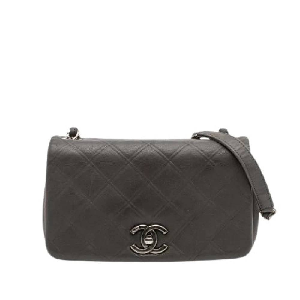 Chanel Vintage Pre-owned Flap Skuldertaske - Vintage - Dame - Grå - ONE SIZE - Uld