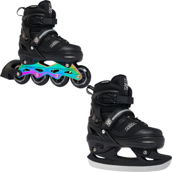 Raven 2in1 Drill Hockey Inlines Svart/neo Chrome - 30-33