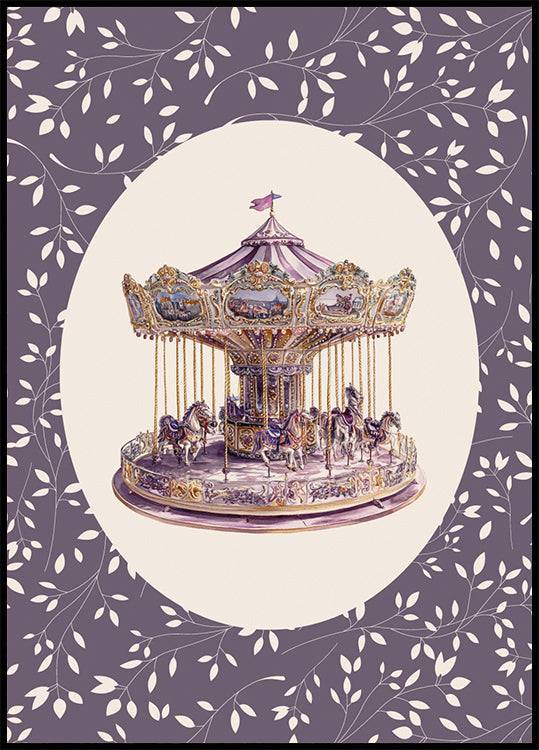 Carousel, Vintage Merry-Go-Round Poster (21x30cm) - Plakater > Barnväggskonst
