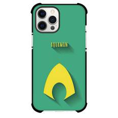 DC Aquaman Phone Case For iPhone Samsung Galaxy Pixel OnePlus Vivo Xiaomi Asus Sony Motorola Nokia - Aquaman And The Lost Kingdom Minimalist Yellow Logo On Cyan Background