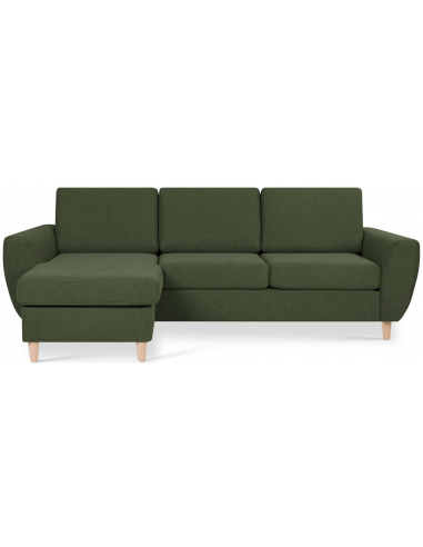 Wendy chaiselongsofa i polyester B233 x D137 cm - Natur/Mosgrøn