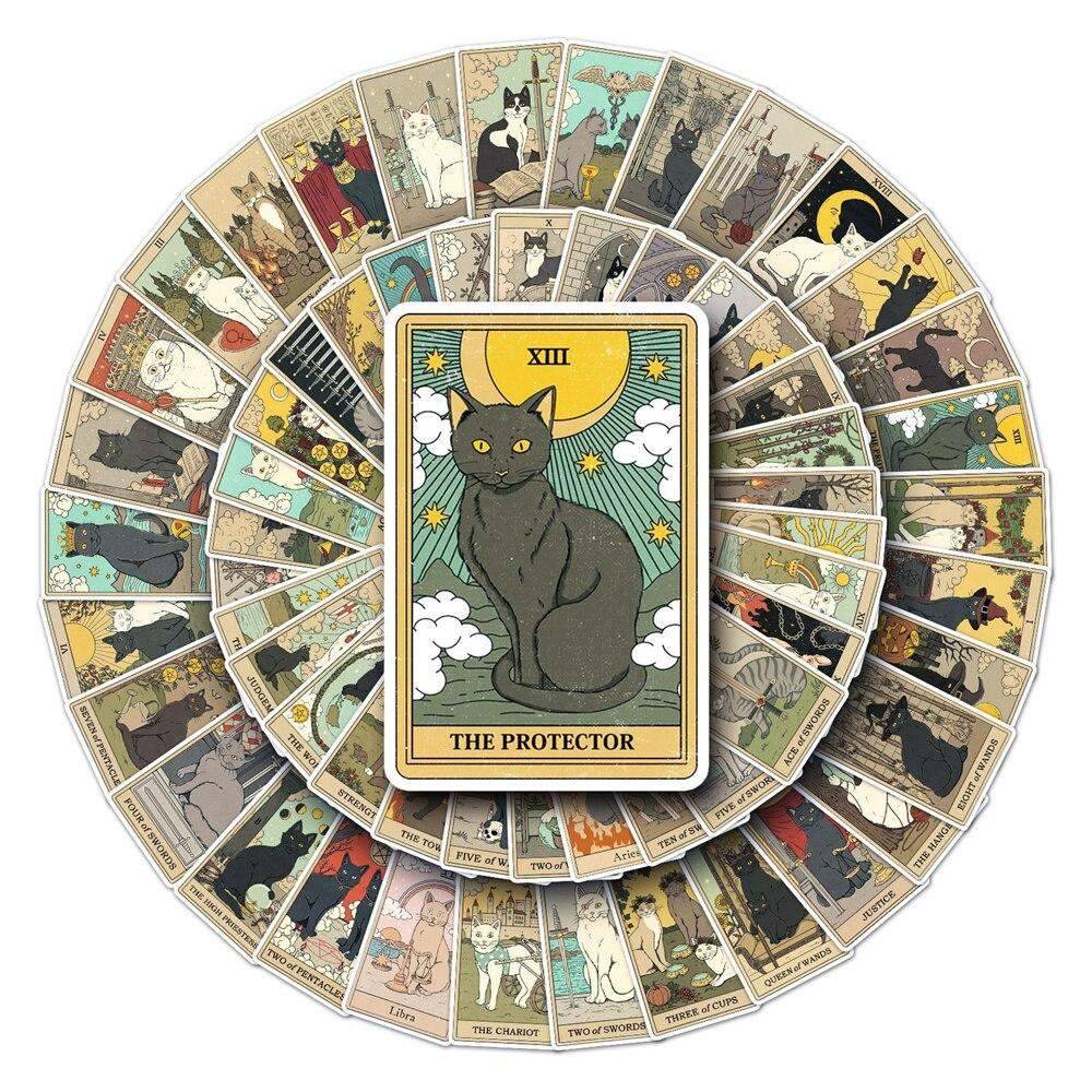 Klistermærker - katte - Tarot - 62 stk
