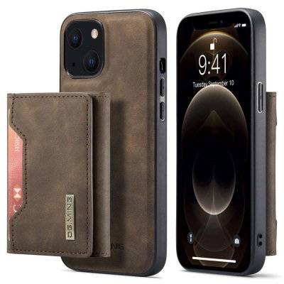 DG.MING 2 in 1 Magnetic Card Slot Case iPhone 14 Brown