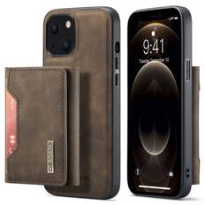 DG.MING 2 in 1 Magnetic Card Slot Case iPhone 14 Brown