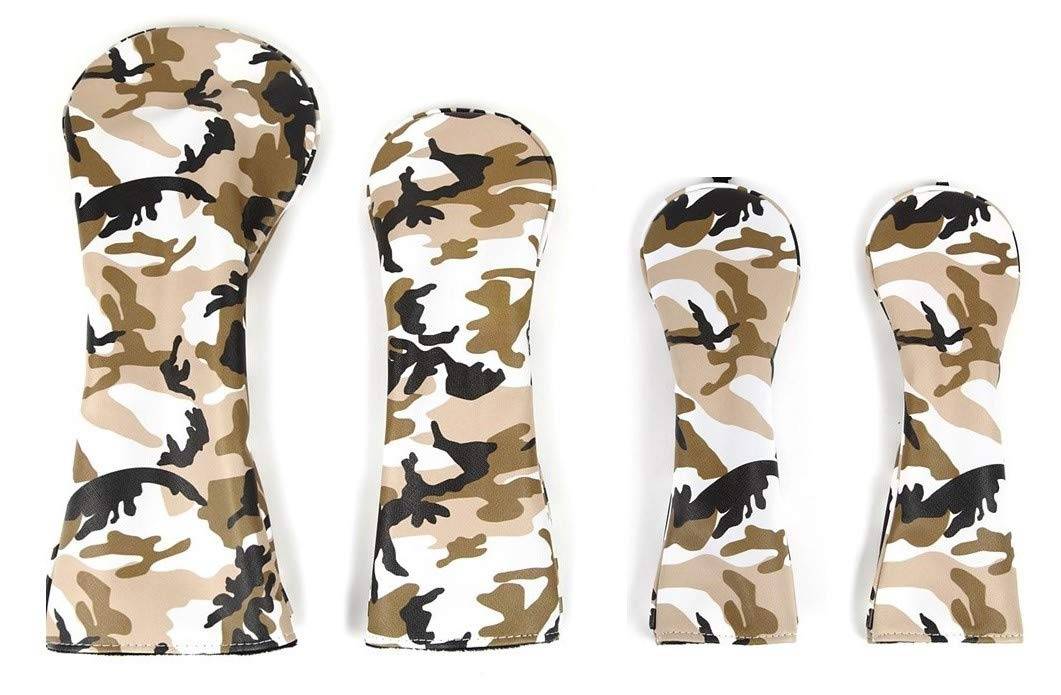 Camouflage Headcover Set of 4 Wood Covers for DR1/FW1/UT2 (Brown)
