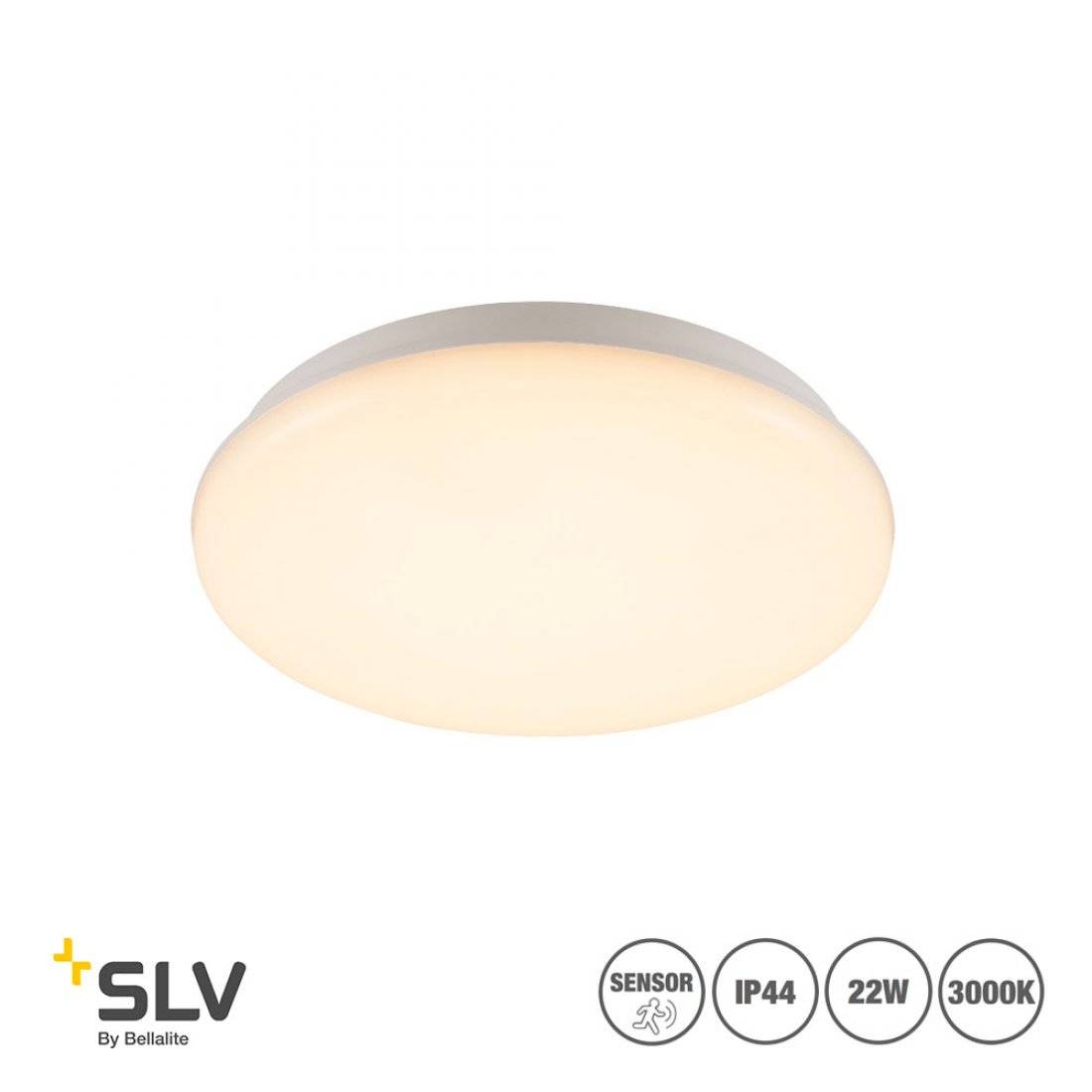 SLV Sima rund med rörelsesensor 22W IP44