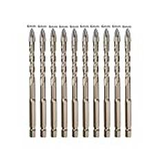 WHARGTSL 3/4/5/6/8/10/12 mm Cross Hex kakelborr for glasbetong Keramiska plattor Hålöppnare, Volframkarbid hårdlegering Bits Set Tool(10pcs 6mm)