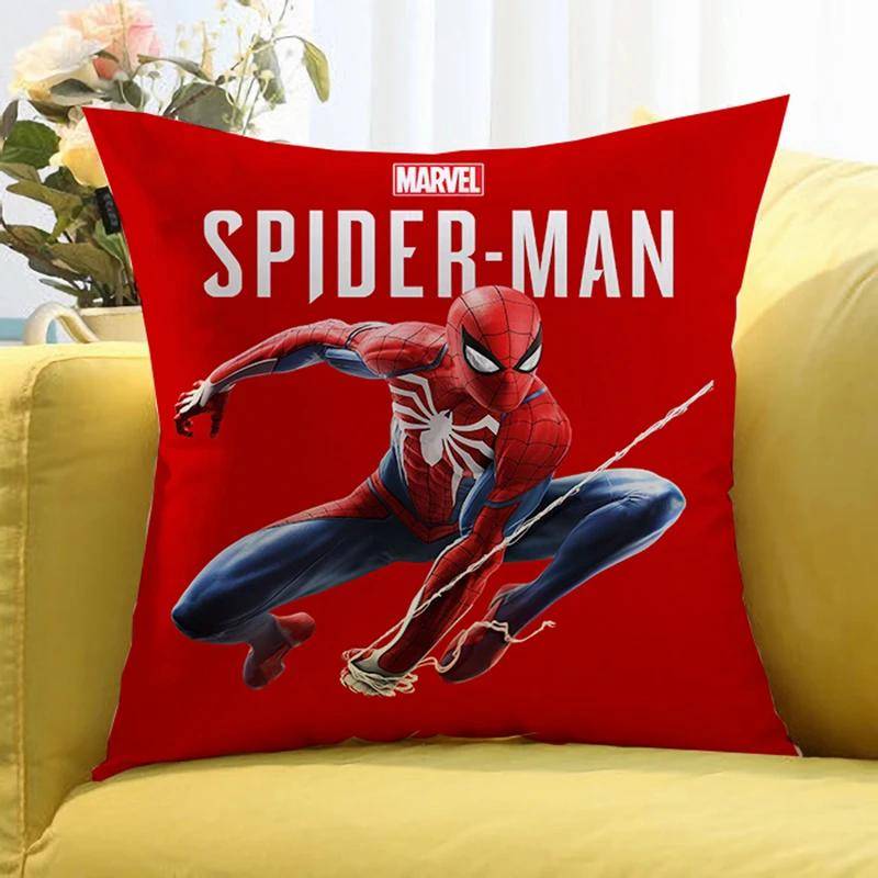 Anime Figur Marvels Spider Man Tryckta Kuddöverdrag Tecknad Soffa Dekorativt Hem Dubbelsidigt Tryck Sött Kuddfodral