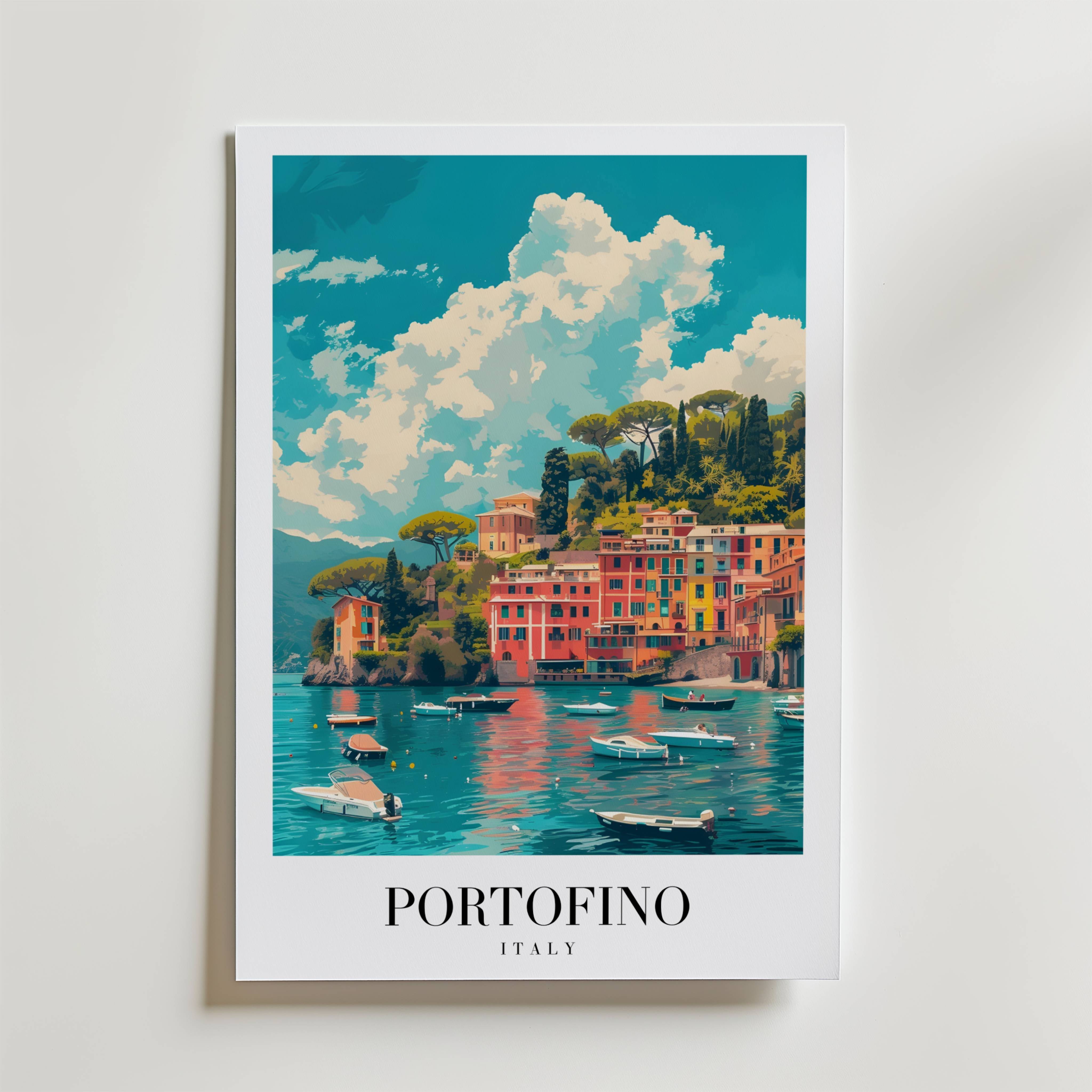 Golden Reflections Of Portofino Poster - Fine Art Poster 40x50 cm