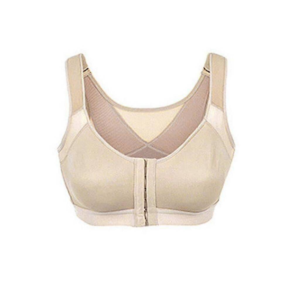 (S, Skin) Vest Bras S-L Front Closure Posture Corrector Lift Up Bra Women Push Up Cross Back Underwear Shockproof Sports Support Fitness