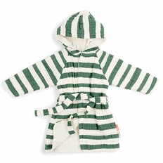 Done by Deer Badekåbe GOTS Stripes Green 1-2 år