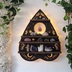 Fjäril eterisk olja förvaringsställ vägghängande display dekoration hem förvaring träställ sovrum organisatör hylla luna lampa - Hjärta